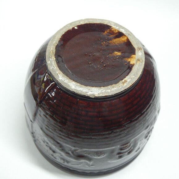 Peacock at the Fountain Brush McCoy Jardiniere Planter Pot Brown Vintage - Picture 6 of 14